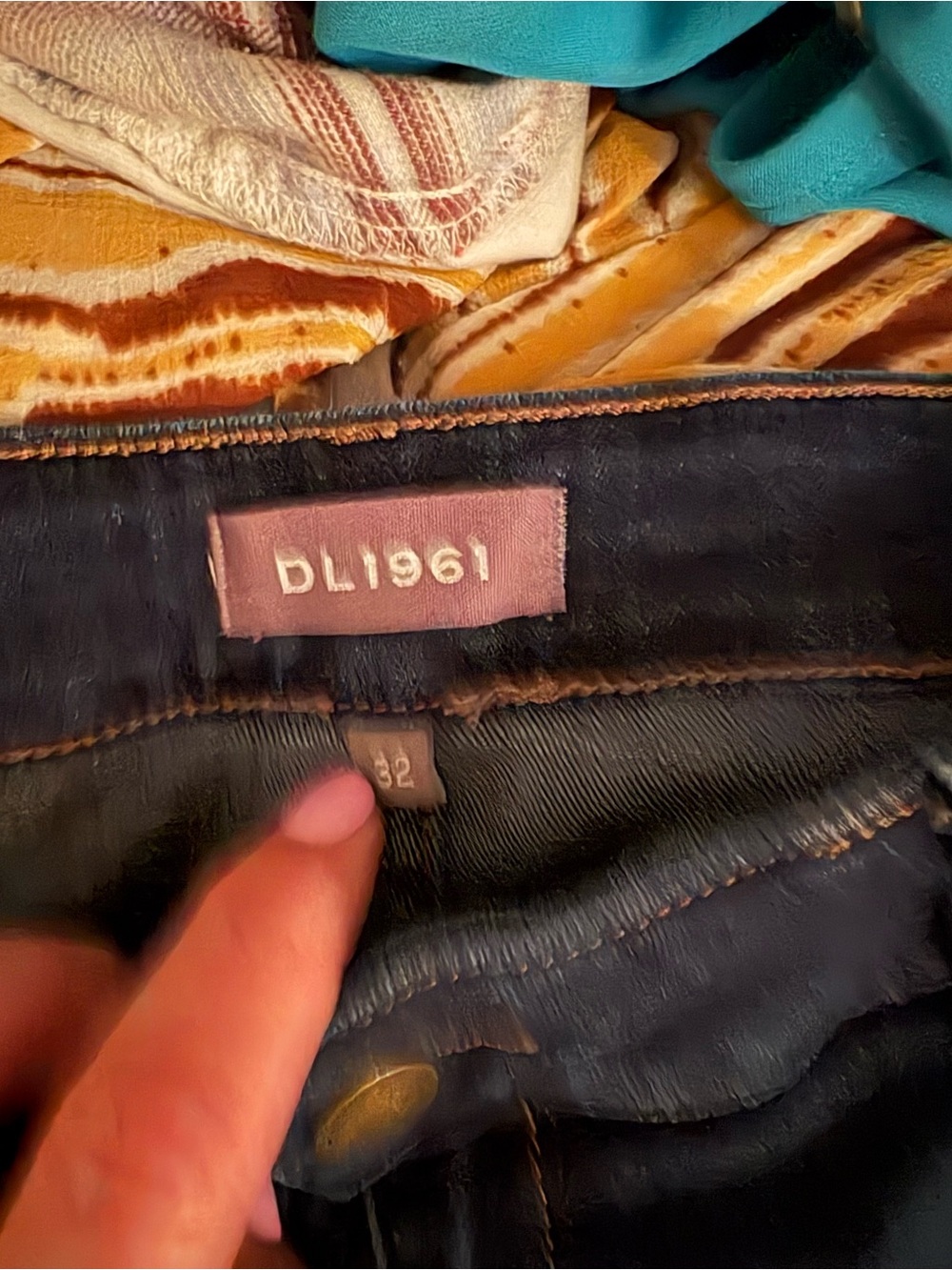 DL1961 Jeans in Dark Indigo with Pink Label